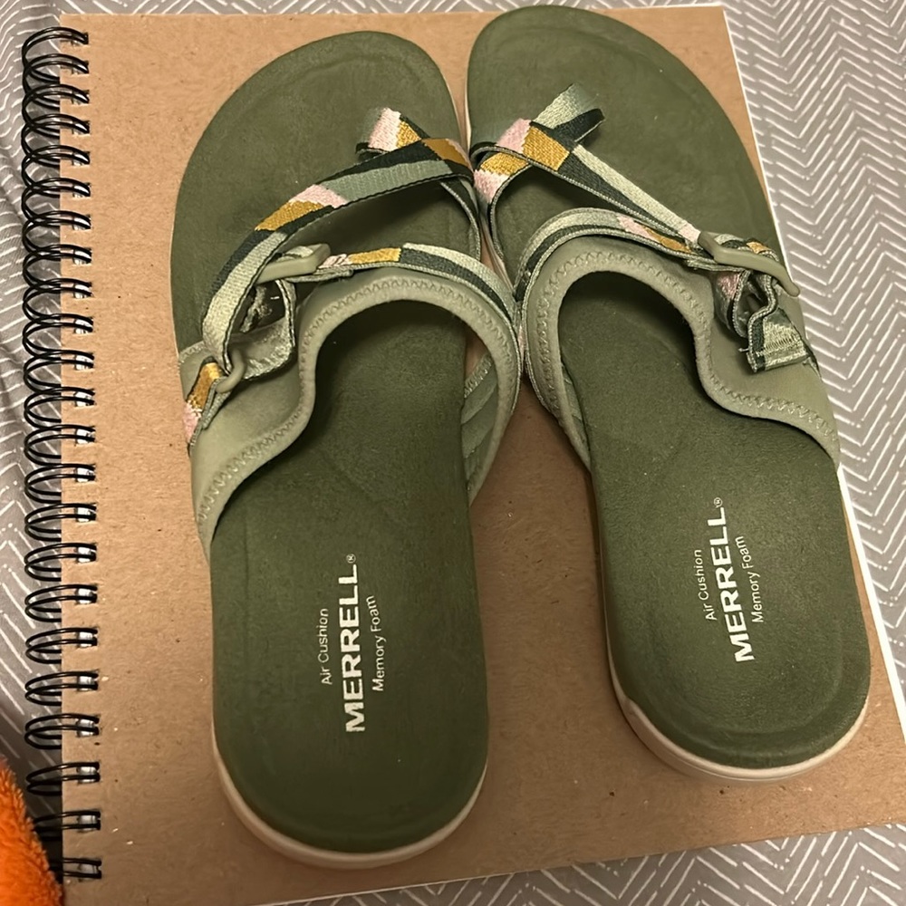 Merrell slip on sandals with toe loop